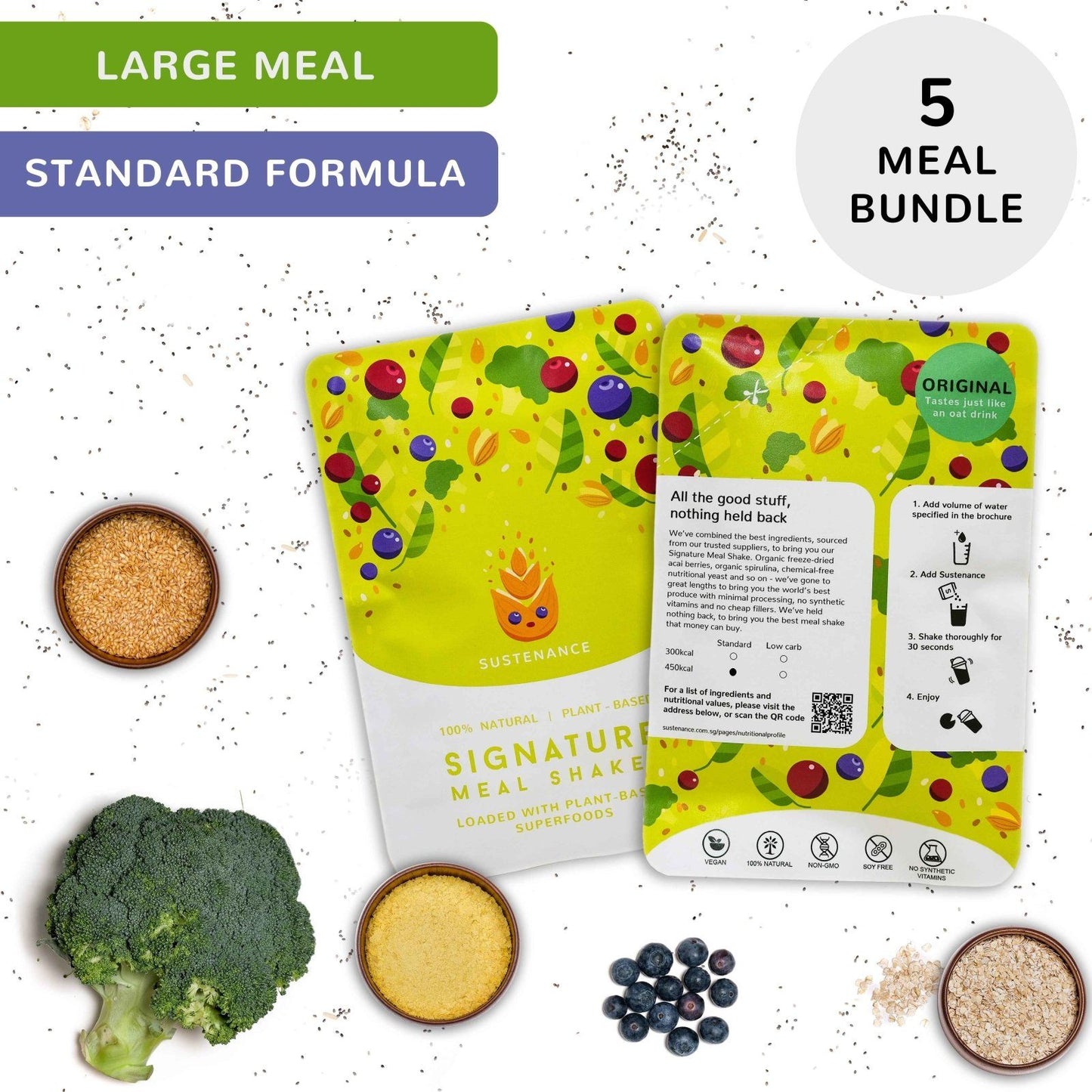 Signature Shakes | Large | Bundle of 5 - Sustenance meal replacements